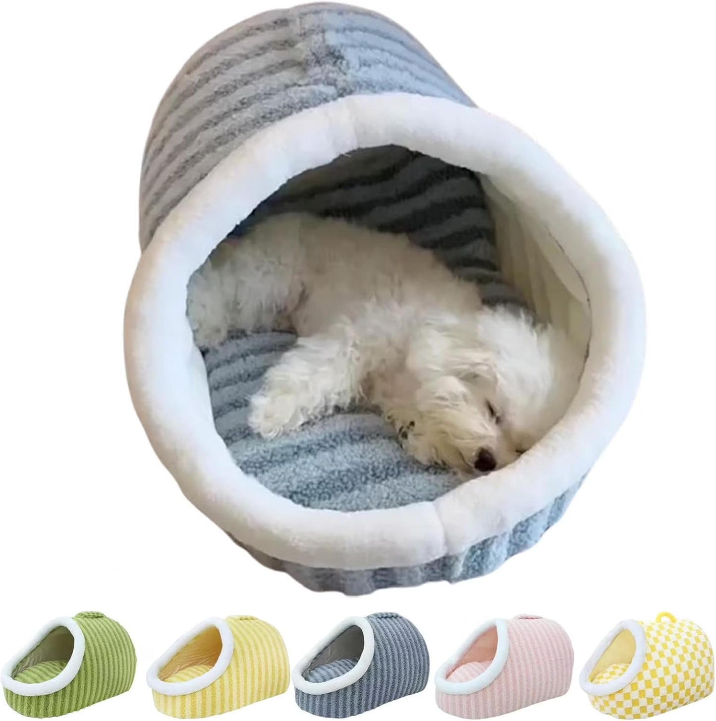 Chewie Cozy Dog Nest, Zentric Hideaway Dog Bed, Cozy Hideaway Pet Bed Dogs, Cat Dog Bed with Blanket, Soft Pet Slipper Cave Bed, Covered Dog Bed for Dogs Cats (Green, S/17.7 X 11.8 X 9.8 In)