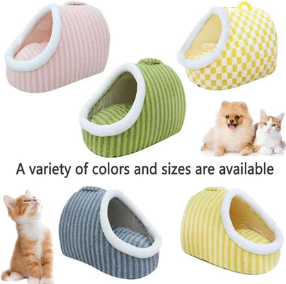 Chewie Cozy Dog Nest, Zentric Hideaway Dog Bed, Cozy Hideaway Pet Bed Dogs, Cat Dog Bed with Blanket, Soft Pet Slipper Cave Bed, Covered Dog Bed for Dogs Cats (Green, S/17.7 X 11.8 X 9.8 In)